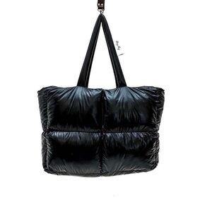 Mary Imaj Ebony Black Puffer Tote with Shoulder Straps